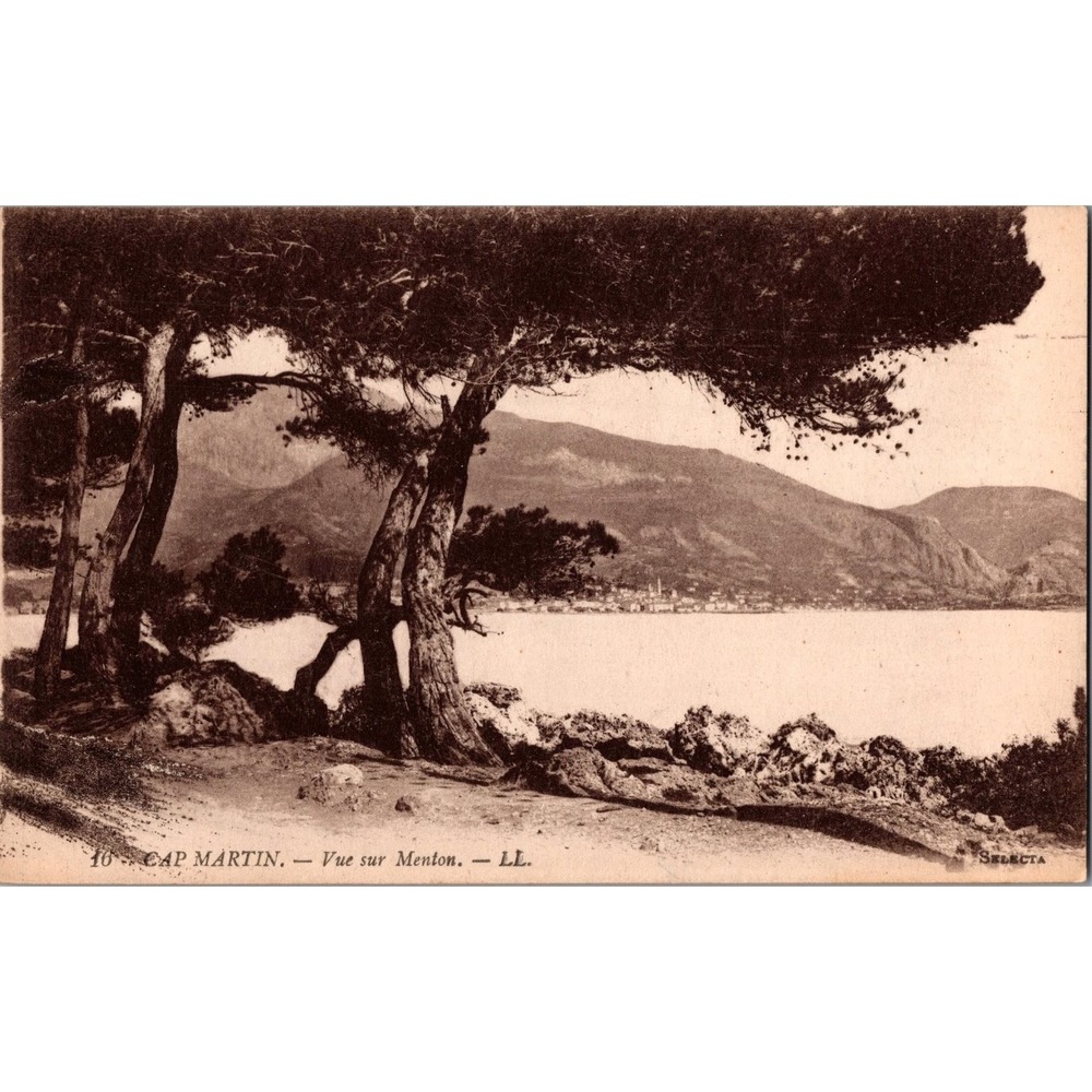 Vintage‎ Cap Martin View of Menton France Scenic Postcard by Levy Fils